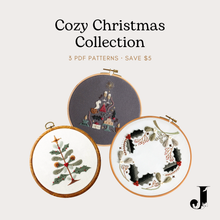 Load image into Gallery viewer, Cozy Christmas Collection — 3 Embroidery PDF Patterns
