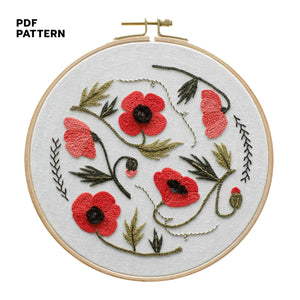 Poppy Patch Embroidery Pattern – Jen Ann Handmade