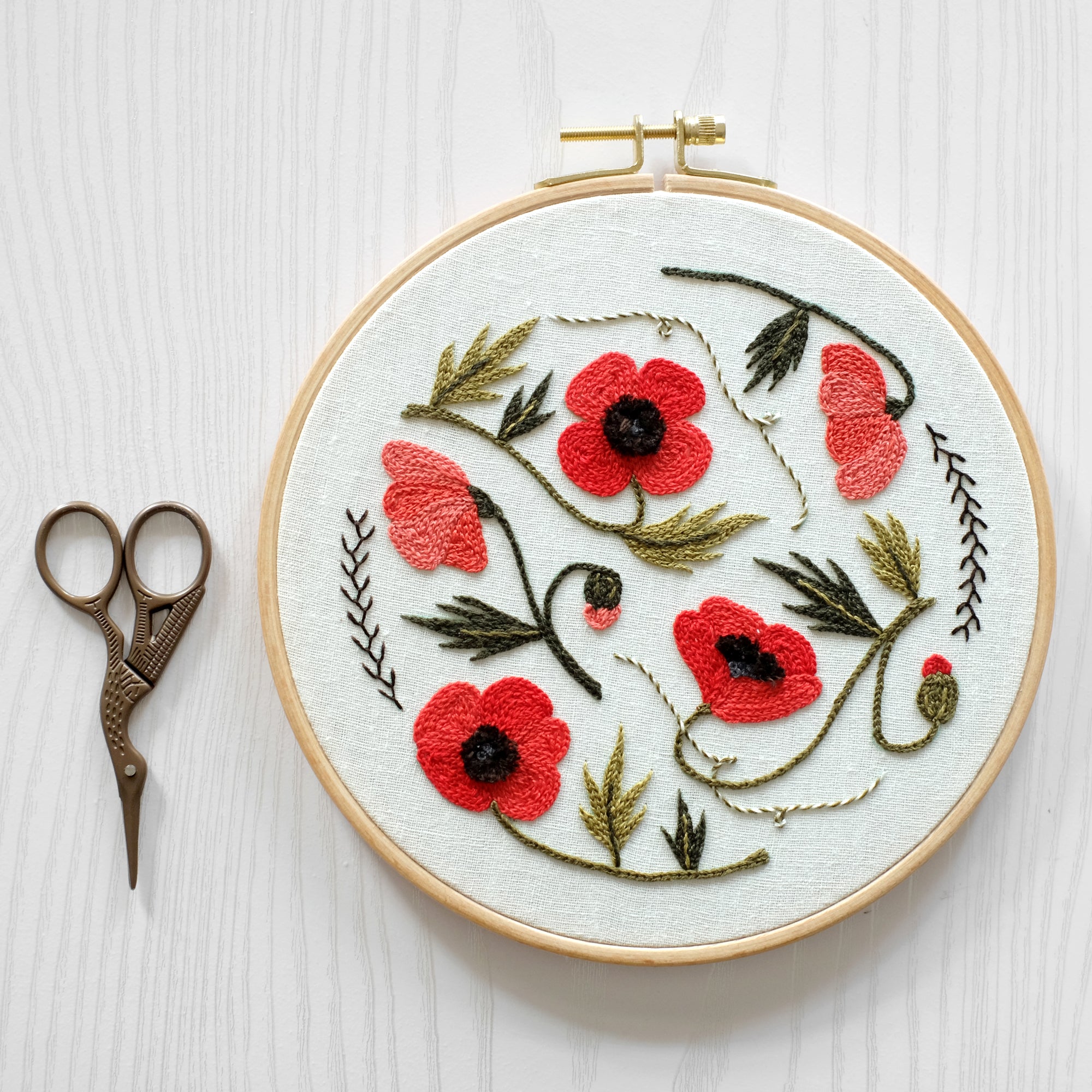 Purl Soho Poppy Garden Embroidery Pattern + Transfers, Complete