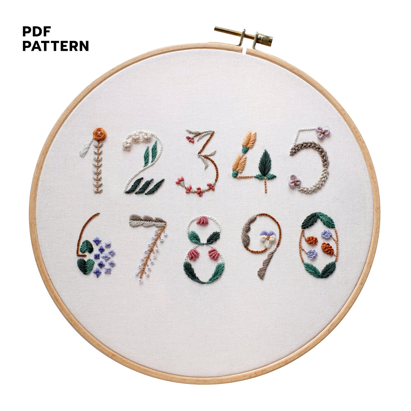 Floral Numbers - PDF Pattern