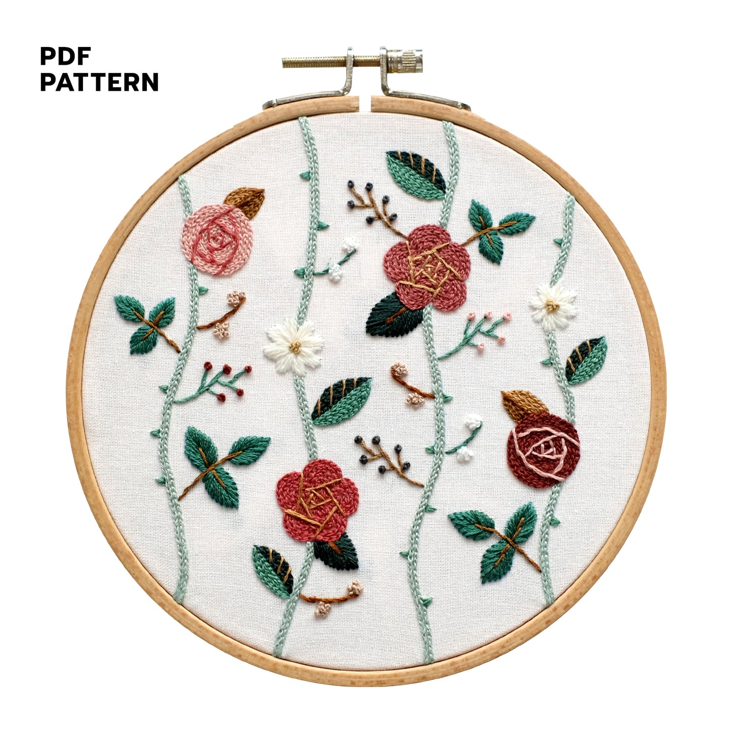 Roses Embroidery Pattern PDF Hand Embroidery Floral 